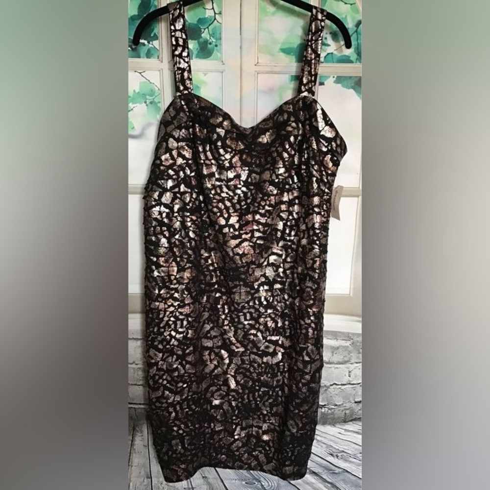 Woman’s Plus Size Dress Size 18 Rose Gold & Black DRESSBARN RETAIL $79.99